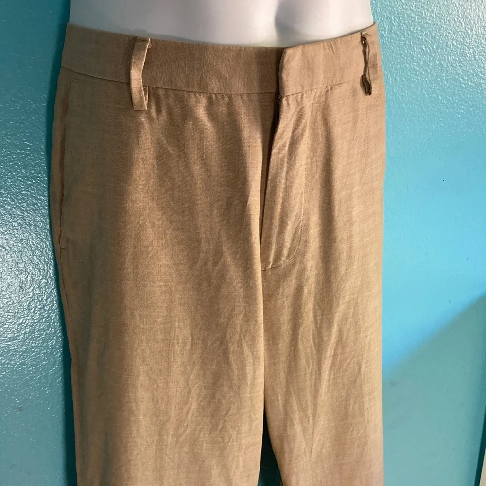 Bonobos Slim Fit Trousers Mens Size 34 X 30 Tan Cotton Dress Pants Summer Casual
